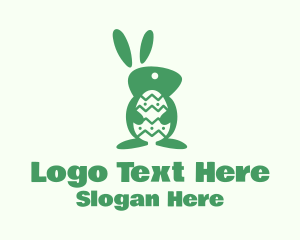 Cartoon - Green Easter Bunny logo design