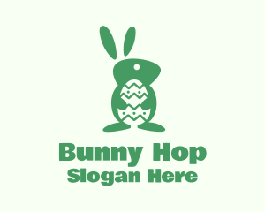 Green Easter Bunny logo design