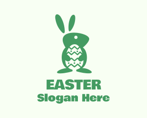Green Easter Bunny logo design