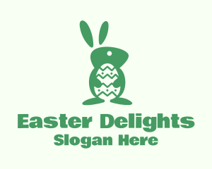 Green Easter Bunny logo design