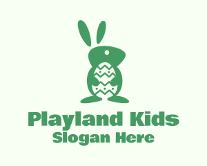 Green Easter Bunny logo design