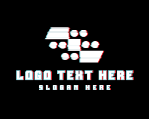 Youtube Channel - Futuristic Abstract Glitch logo design