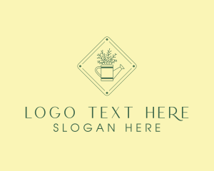 Twigs - Vintage Plant Watering Can logo design