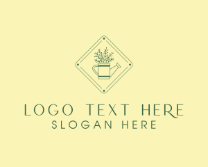 Watering Can - Vintage Plant Watering Can logo design