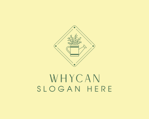Vintage Plant Watering Can Logo
