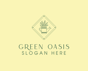 Vegetation - Vintage Plant Watering Can logo design