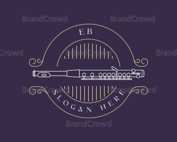 Flute Bassoon Musical Instrument Logo