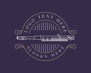 Music - Flute Bassoon Musical Instrument logo design