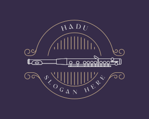 Emblem - Flute Bassoon Musical Instrument logo design