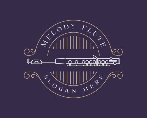 Flute Bassoon Musical Instrument logo design