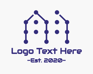 House - Blue House Pattern logo design