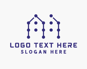 Blue House Pattern logo design