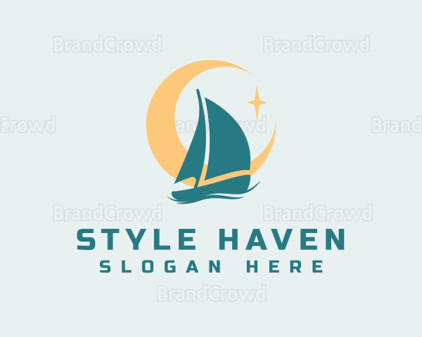 Midnight Boat Sailing Logo