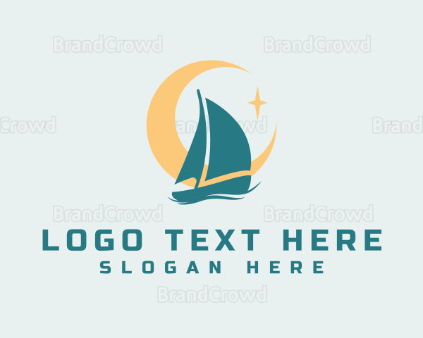 Midnight Boat Sailing Logo