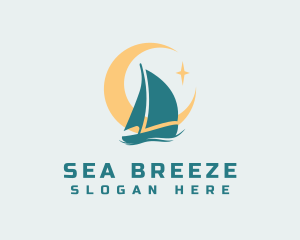 Sailing - Midnight Boat Sailing logo design