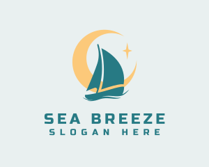 Midnight Boat Sailing logo design