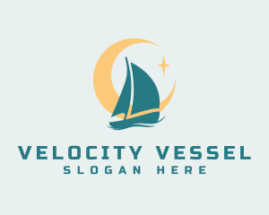 Midnight Boat Sailing logo design