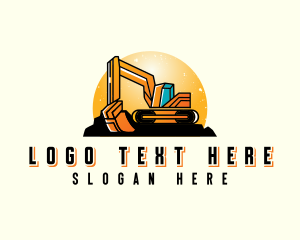 Industrial - Backhoe  Excavator Construction logo design