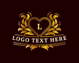 Emblem - luxury Heart Ornament logo design