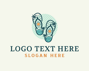 Island - Island Beachwear Slippers logo design