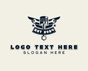 Repair - Mechanical Piston Wings logo design