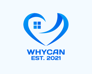 Orphanage - Blue Window Heart logo design