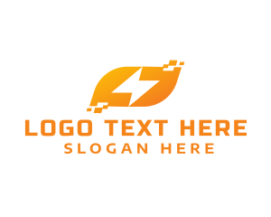 Fast - Digital Lightning Bolt logo design