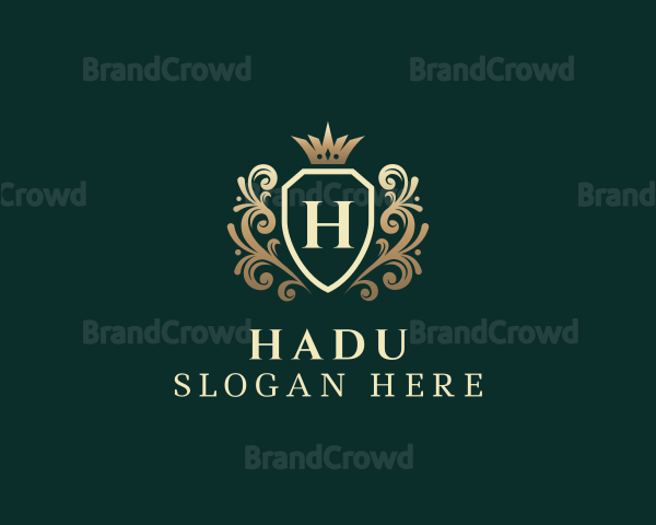 Luxury Crown Shield Ornament Logo