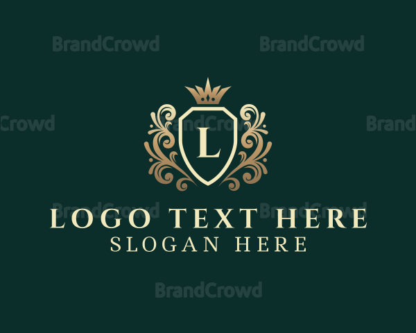 Luxury Crown Shield Ornament Logo