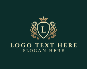 Tiara - Luxury Crown Shield Ornament logo design