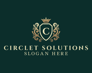 Circlet - Luxury Crown Shield Ornament logo design
