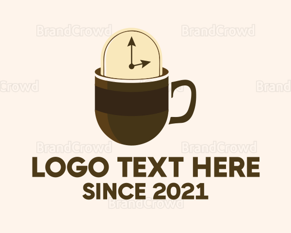 Mug Coffee Clock Logo