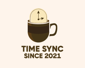 Mug Coffee Clock logo design