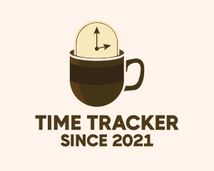 Mug Coffee Clock logo design