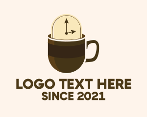 Barista - Mug Coffee Clock logo design