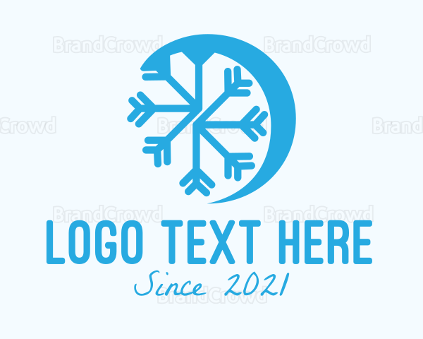 Blue Winter Snowflake Logo