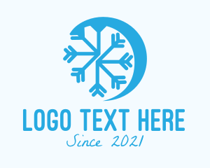 Snowflake - Blue Winter Snowflake logo design