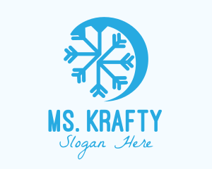 Blue Winter Snowflake  Logo