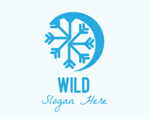 Blue Winter Snowflake  Logo