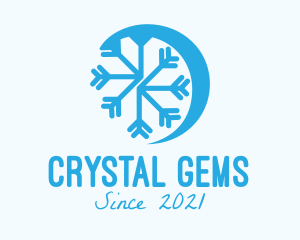 Blue Winter Snowflake  logo design