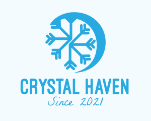 Blue Winter Snowflake  logo design