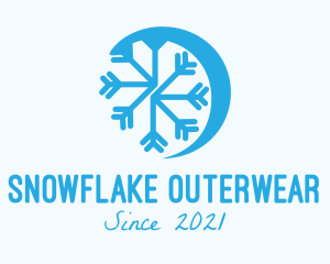 Blue Winter Snowflake  logo design