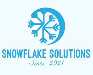 Winter - Blue Winter Snowflake logo design