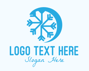 Blue Winter Snowflake  Logo