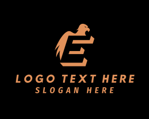 Negative Space - Eagle Aviation Letter E logo design