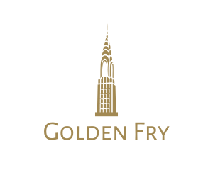 Golden Chrysler Building logo design