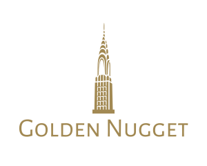 Golden Chrysler Building logo design