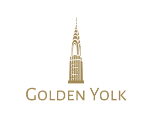 Golden Chrysler Building logo design