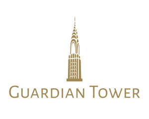 Golden Chrysler Building logo design