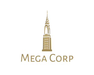 Golden Chrysler Building logo design